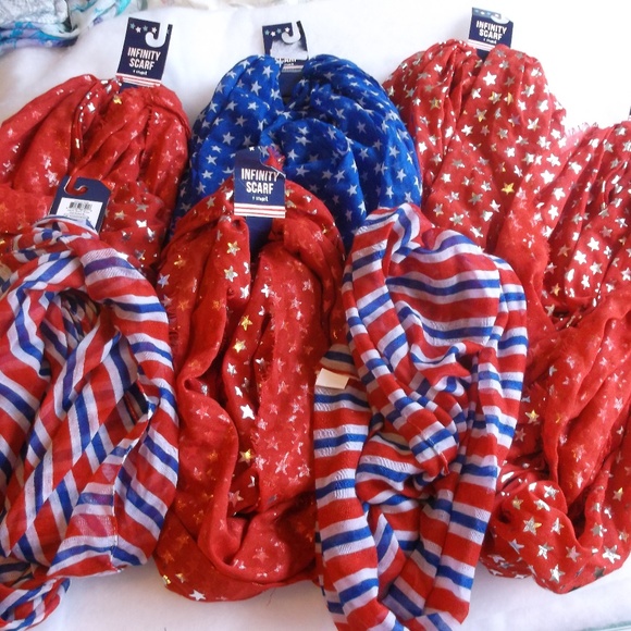 IQ Accesories Accessories - Resale 8 NWT Gauze Scarves Infinity Star Stripes